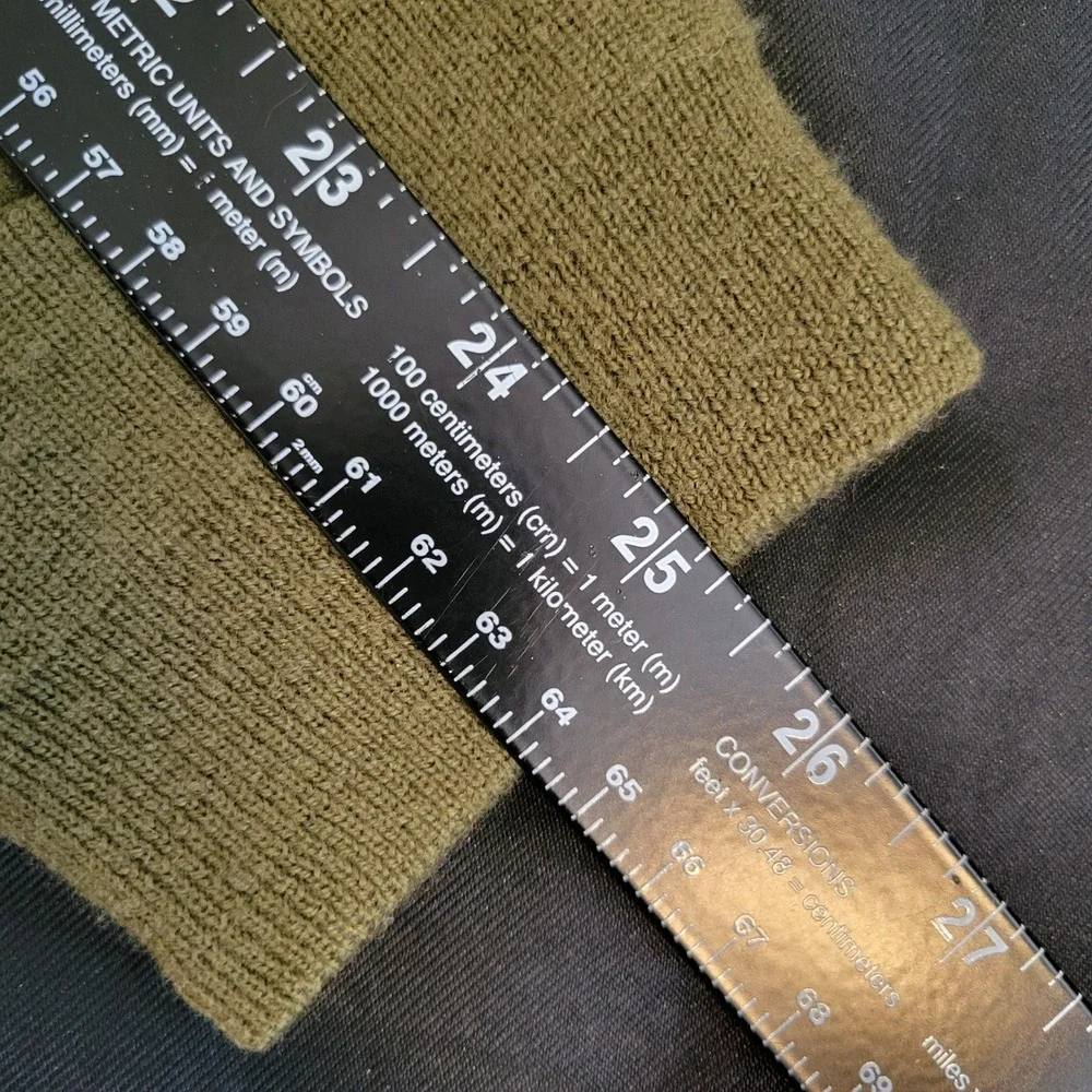 Wallace & Barnes Mens Olive Green Wool Side Zip Military Sweater Small Talon